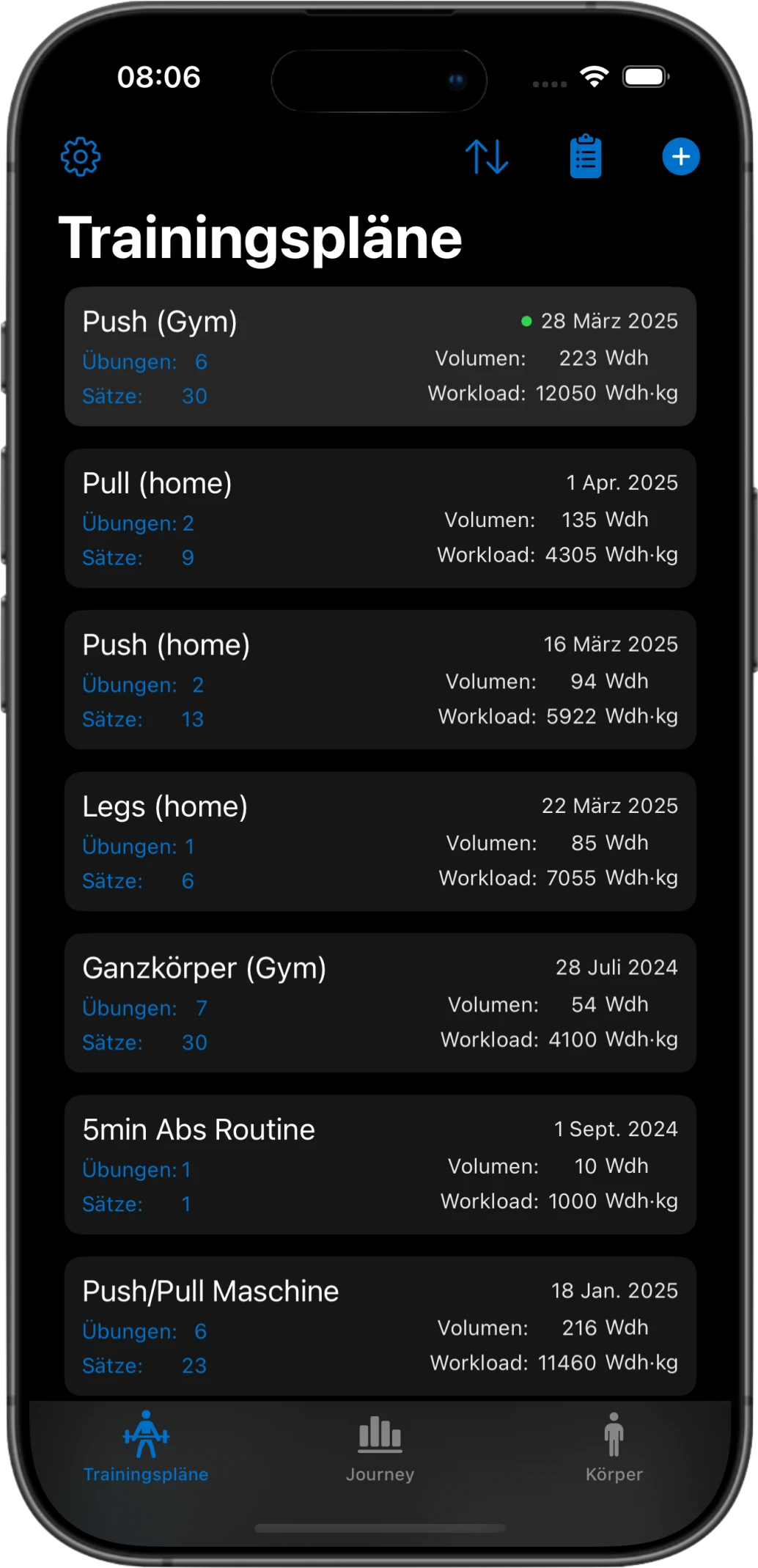 Trainingspläne